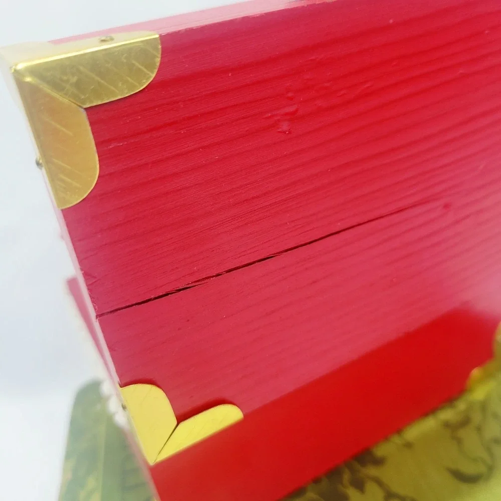 Vintage Christmas Music Box Plays‎ Toy Land Wooden Toys Red